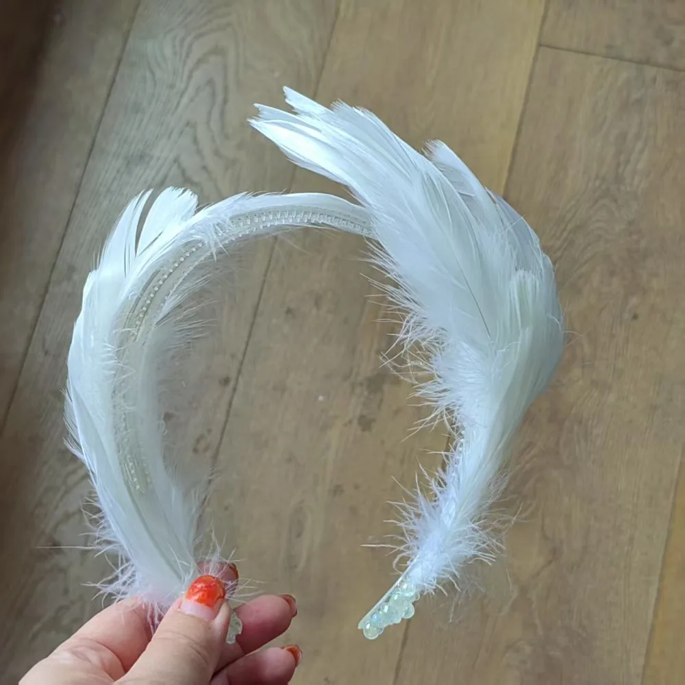 Swan Lake Ballet Feather Headpiece Handmade Princess Ballet Headwear Hair Accessories For Stage Performance Dance Competition