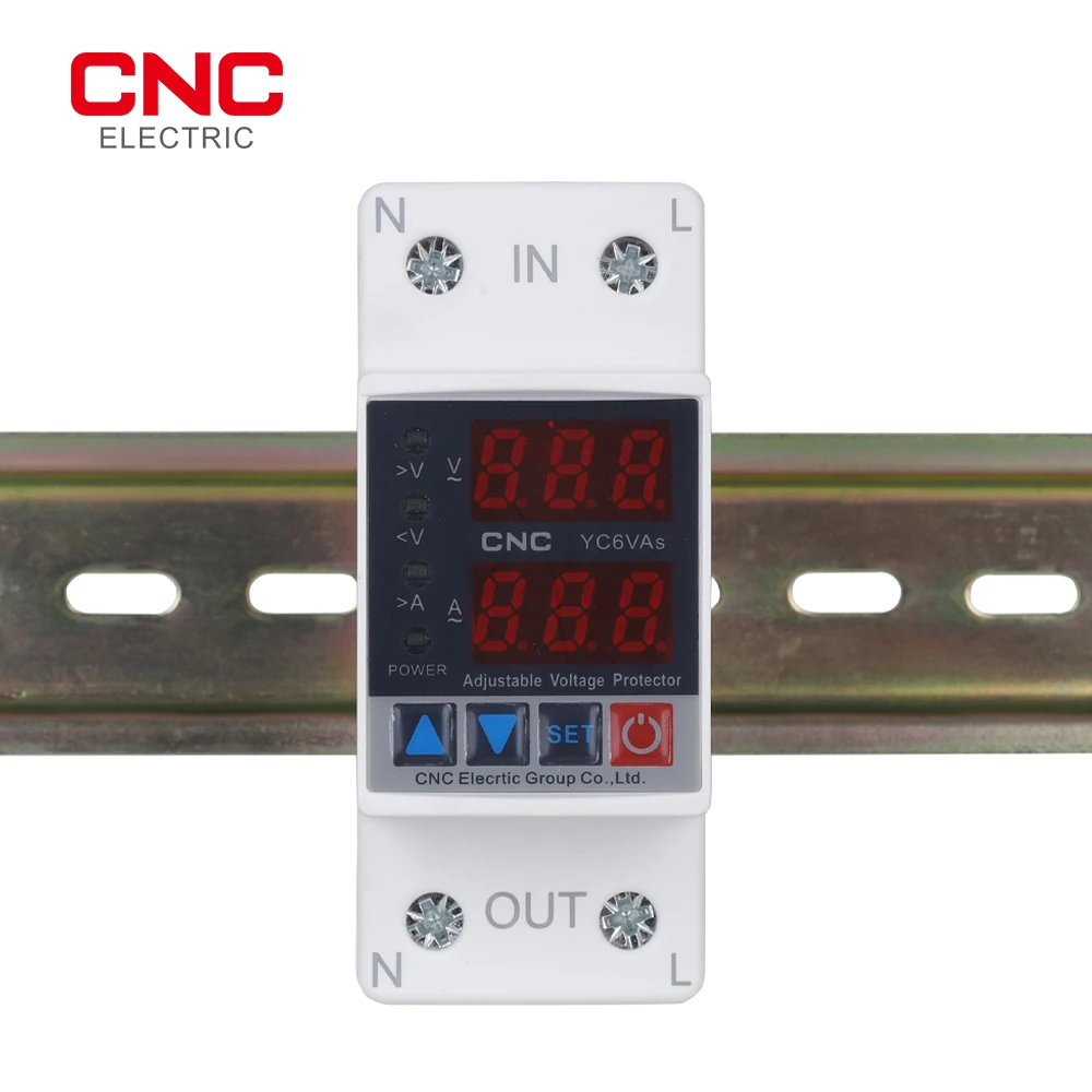 CNC Din Rail 230V Adjustable Over and Under Voltage Protective Device Protector Relay Monitor Current Limit