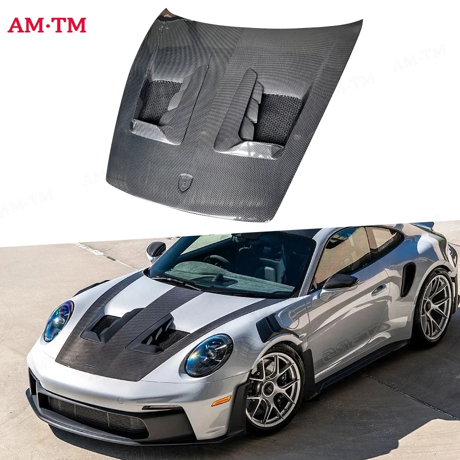 

Для Porsche 911 992 GT3 стиль, крышка двигателя из углеродного волокна, крышка двигателя из углеродного волокна, замена монтажного комплекта кузова