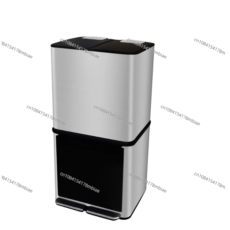 

Upper and Lower Large Capacity Dry and Wet Separation Kitchen Waste Bin Stainless Steel Garbage Bin Trash Can