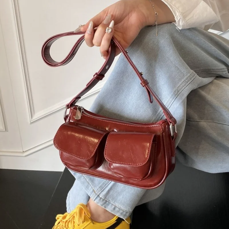 

Chic-elegant 2025 New Ladies Luxury Brand Leather Shoulder Bag Famous Designer Simple Popular Classic​