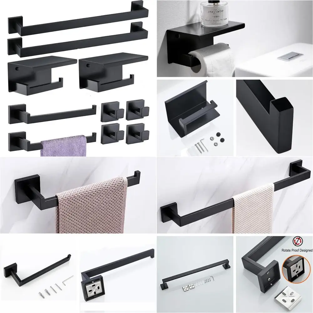 

Stainless Steel 10-Piece Bathroom Hardware Set - Towel Bar and Accessories for Wall Mounting Bath Towel Holders