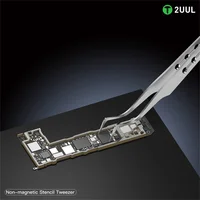 2UUL TW22 Non-magnetic CPU IC Stencil Tin Planting Tweezer Phone Motherboard Solder Wick Clamp Tweezers 6