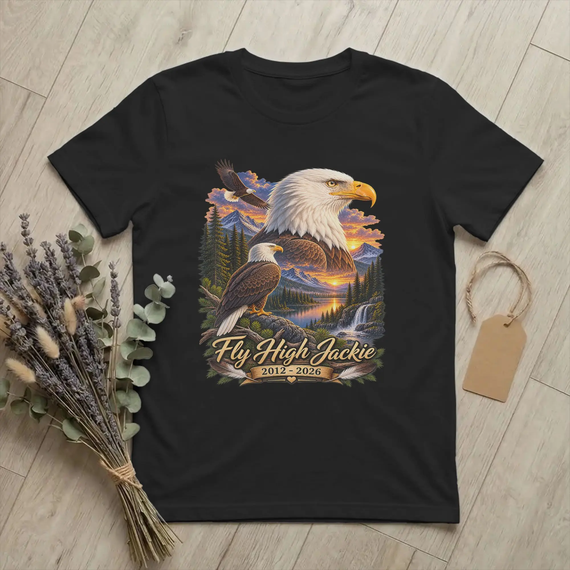 Men Women Fly High Jackie Jackie and Shadow Bald Eagle T Shirts  100% Cotton Tops Fashion Short Sleeve Tees Plus Size T-Shirts