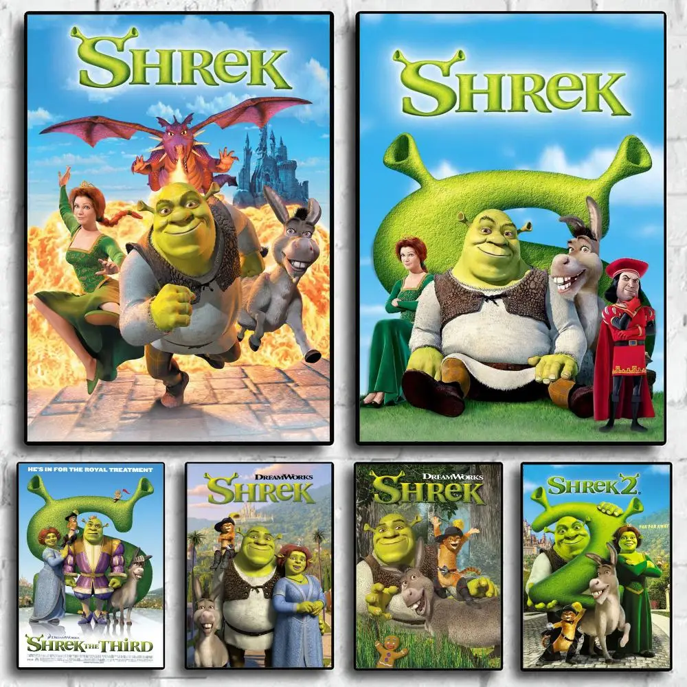 animation Shrek Poster Wall Posters Art Print HD Print Self-Adhesive Waterproof Wall Stickers Room Decoration