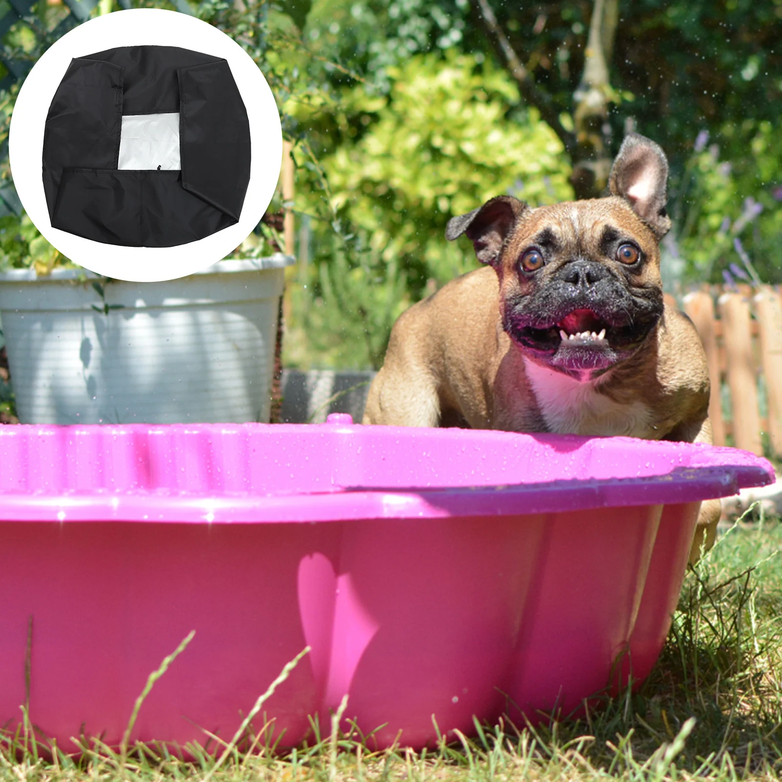 

Foldable Pool Cover Strong Wear-Resistant Oxford Material Round Bath Pool Protector Floating Cover to Reduce Evaporation and