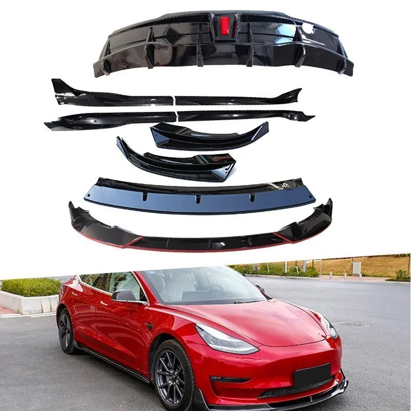 For Model 3 Car Bumper Lip Chin Diffuser Body Kit For Tesla Model 3 Y 2017-2023 Spoiler Deflector Tuning Auto Accessories