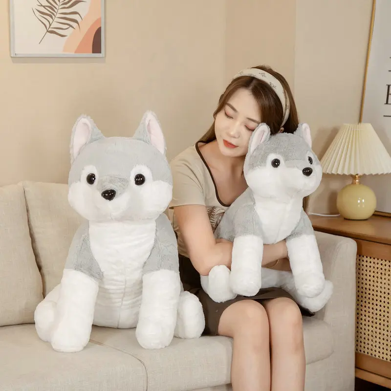 귀여운 앉아있는 늑대 봉제 인형, 부드러운 동물 인형, 여자 친구 사랑스러운 생일 선물, 60 cm, 80cm, 1 개