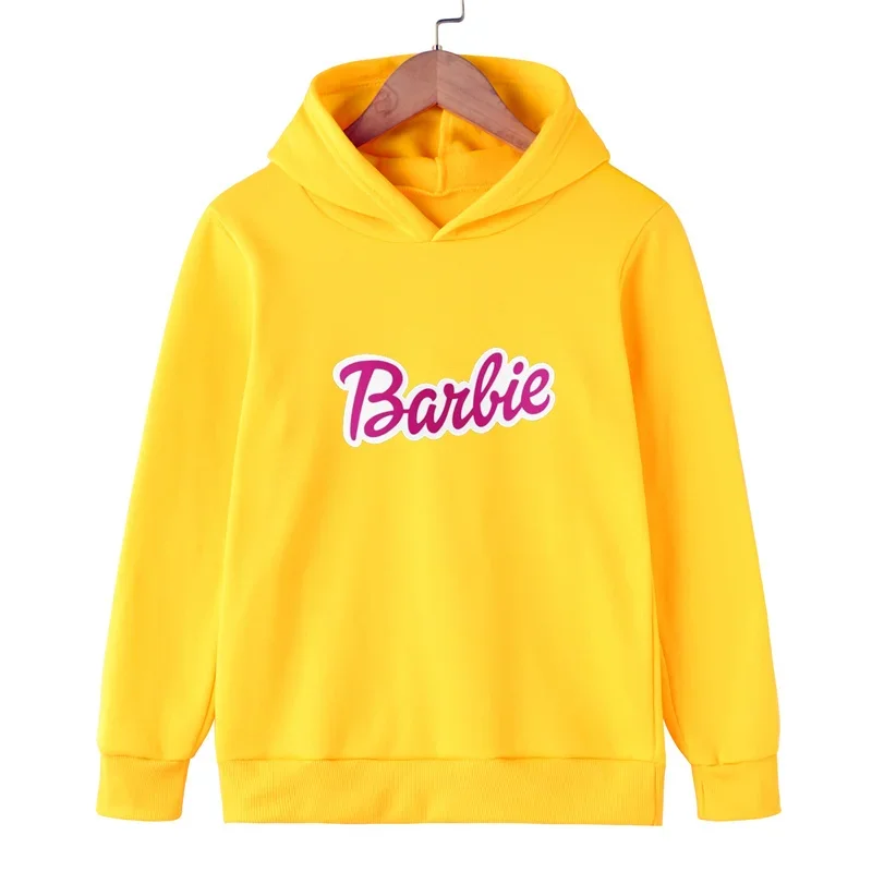 Cute Girls Hooded Hoodie Spring Autumn Fashion Love Barbie Print Long Sleeve Kids Kawaii Sweatshirt Hoodies Child Baby Clothes