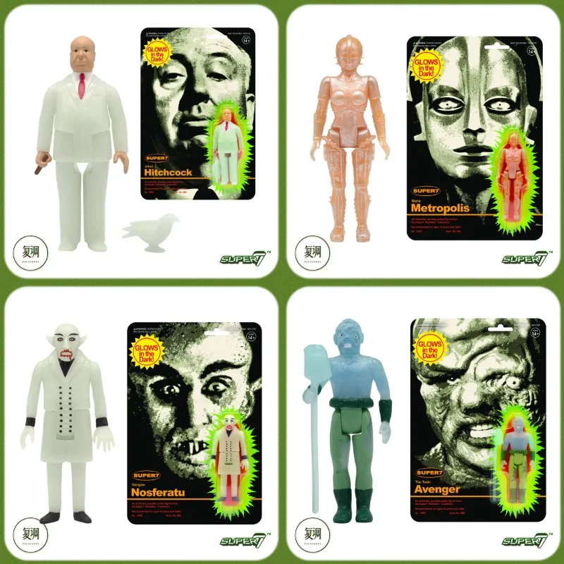 In Stock Super7 Monster Glow In Dark ReAction Nosferatu Figure Toy Collection Gift Boy Doll Halloween Birthday