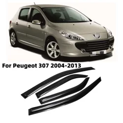 For Peugeot 307 2004-2013 Cars Accessories Window Visors Rain Sun Guard Vent Wind Deflector Weathershield Slim Moulding Trim