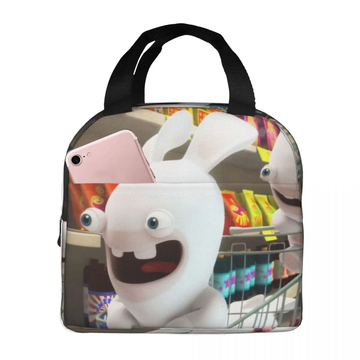 

For Outdoor Shoping Durable Waterproof All Season R-Rabbids Invasion Insulated Case College Student Lunch Boxes
