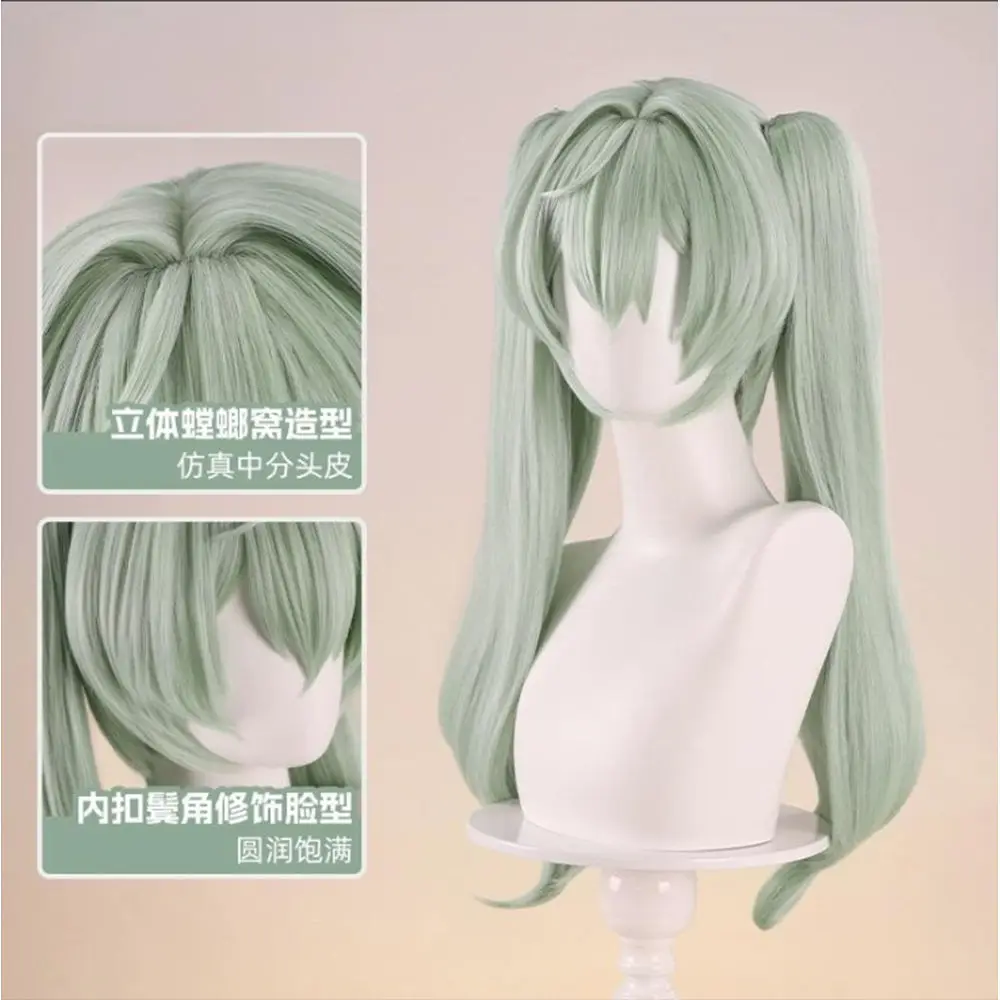 „Absolute Zero“ Kolin Wicks Cosplay-Perücke, Kopfhaut-Top, Cosplay-Kunsthaar, doppelter Pferdeschwanz, Hochtemperatur-Seide