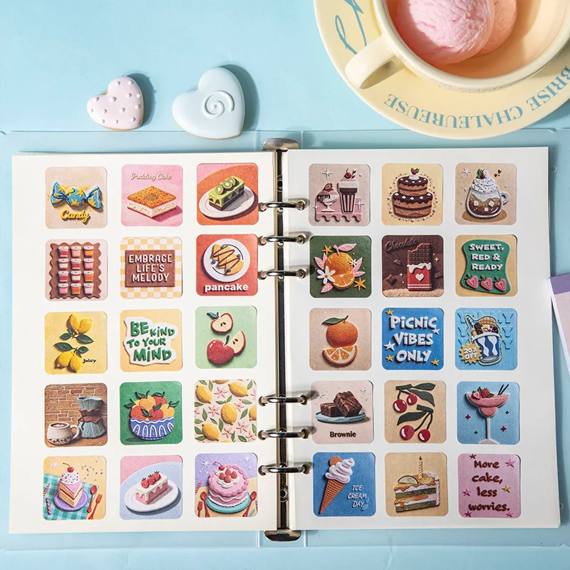 30pcs/1lot kawaii Stationery Sticker Light Sand Painting Collection junk journal Decorative Scrapbooking Craft Stickers
