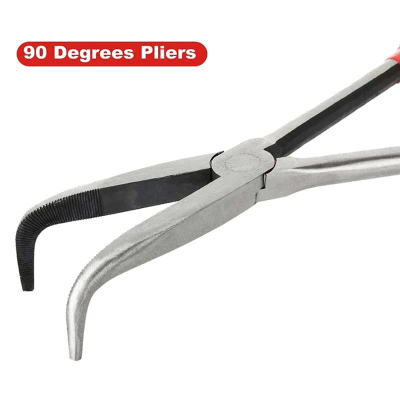 

Pliers Steel 11-Inch Long Needle-Nosed Pliers Include Straight, 45-Degree, 90-Degree And O-Type Pliers