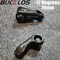 BUCKLOS Bicycle Stem -17° 70MM MTB Road Bike Stem Ultralight High-strength Aluminium Alloy Handlebar Short Stem Cycling Parts