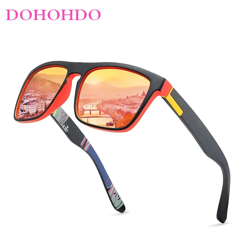 DOHOHDO خمر في الهواء الطلق القيادة النظارات الشمسية الرجال مربع نظارات شمسية مستقطبة النساء ظلال Oculos دي سول Masculino UV400 نظارات