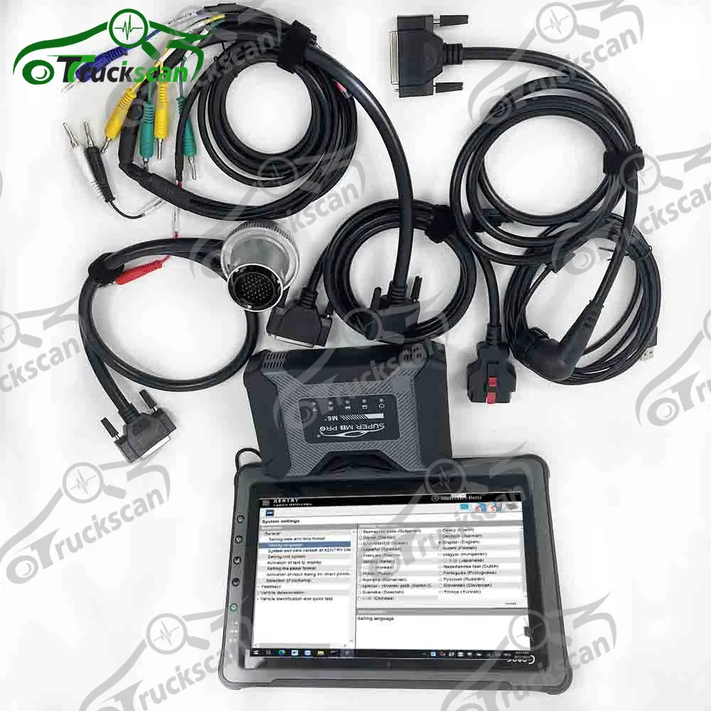 New SUPER MB PRO M6+ with USB OBD Cables Code Diagnosis and Programming OBDII Scanner Tools+Xplore Tablet