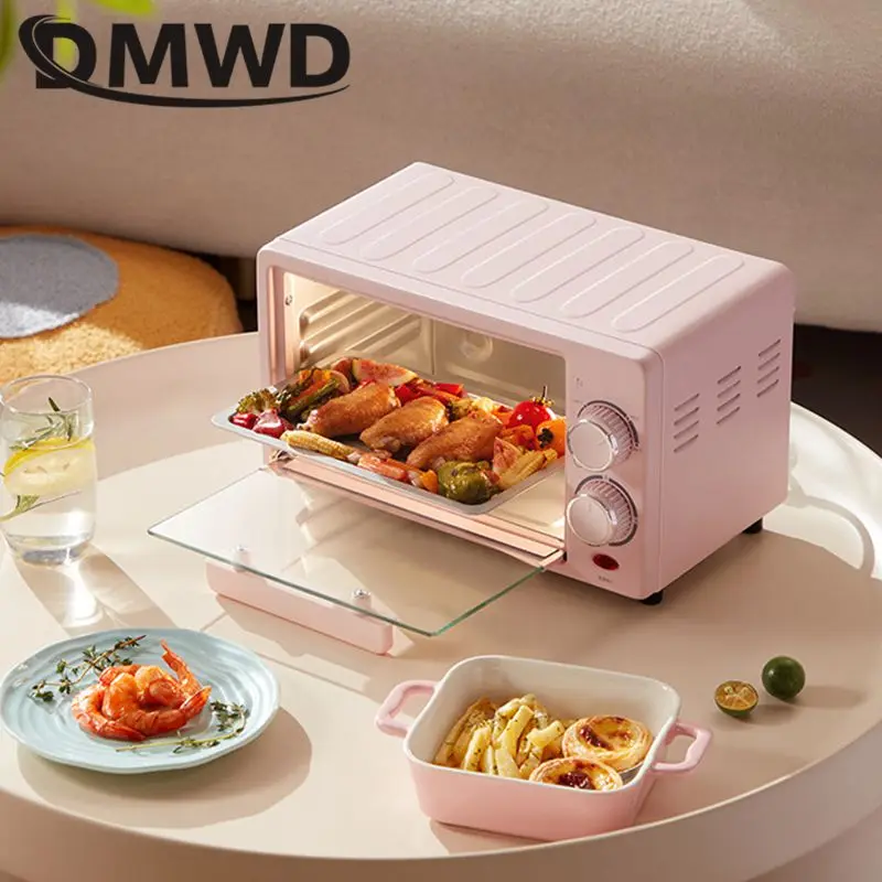 Mini Electric Oven 12L Capacity Household Multi-functional Backing Tool Double trays Temperature adjust With timer Knob control