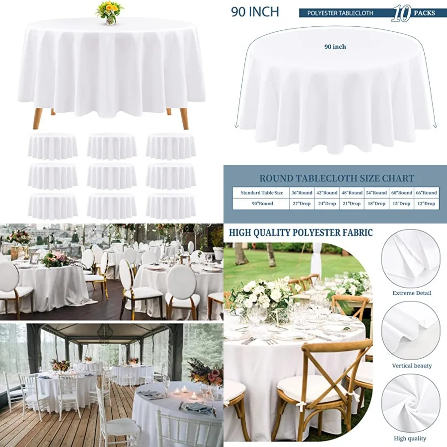 

s Premium Tablecloth Polyester Table Cloth Bulk Washable Polyester Fabric Tablecloths Table Cover for Wedding Party Banquet Buf
