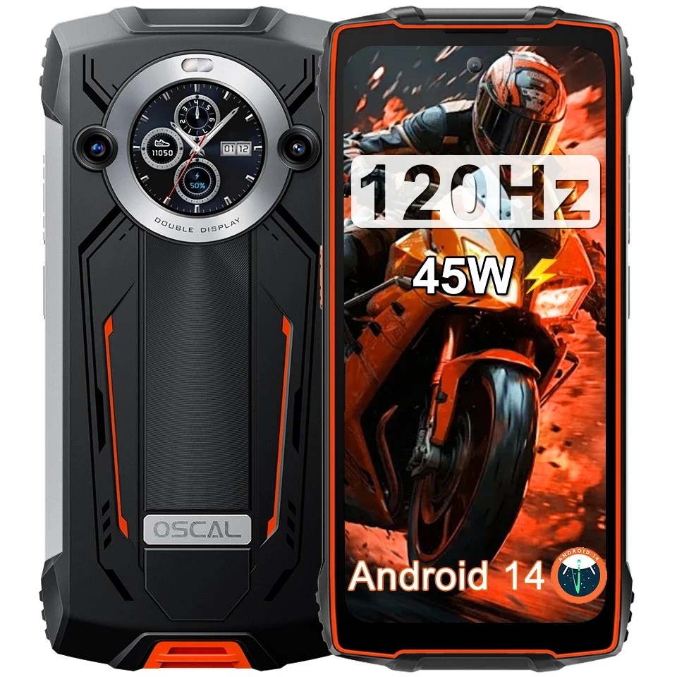 Smartphone OSCAL PILOT 2, [Pas de chargeur UE] 8 Go + 256 Go Android 14 8800 mAh 6,5" FHD + Écran 50 MP + 32 MP GPS/NFC/OTG