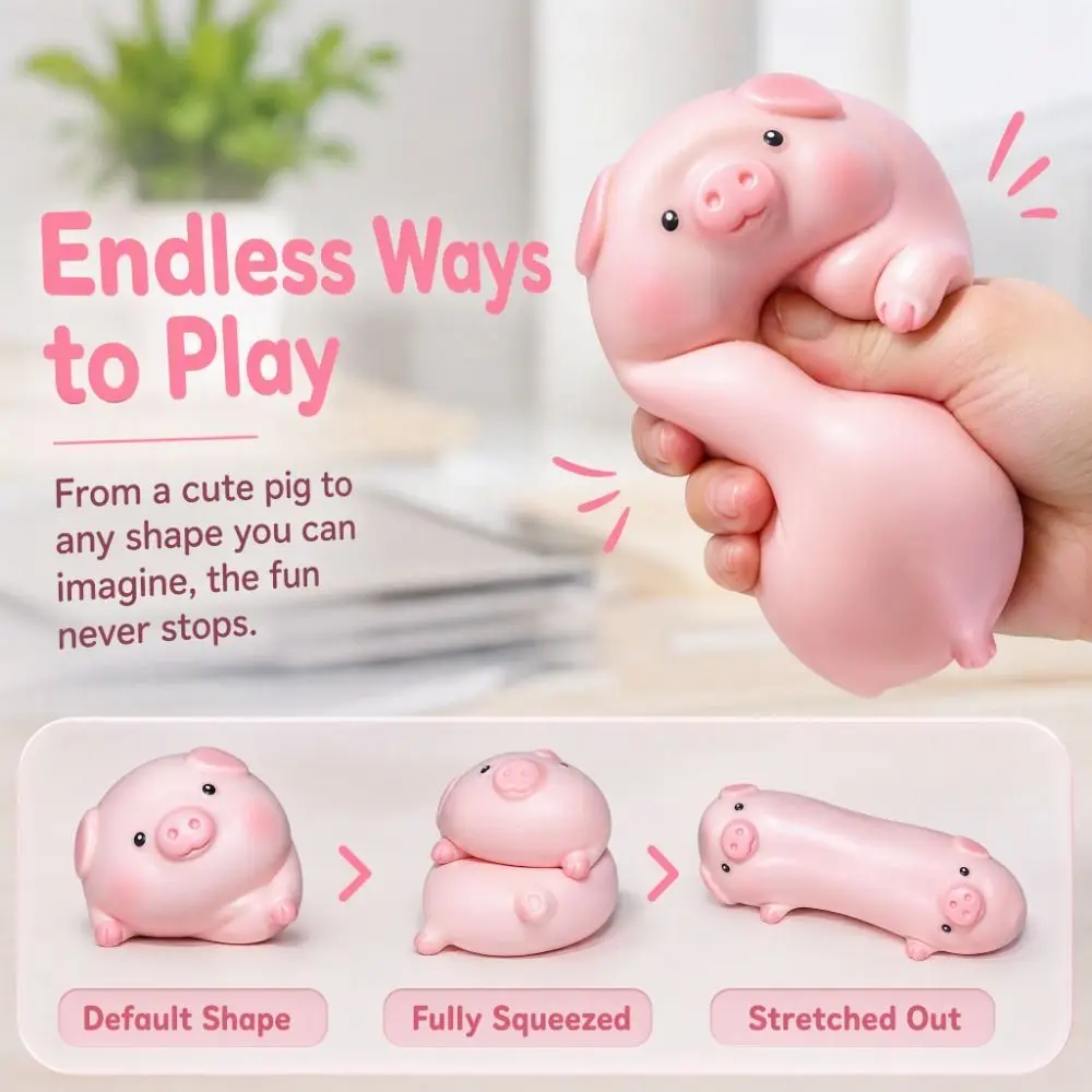 Funny Soft TPR Pig Squeeze Cute Anti-Stress Pig Pinch Le Animal Slow Rebound Squishy Fingertip Office Stress and Tension