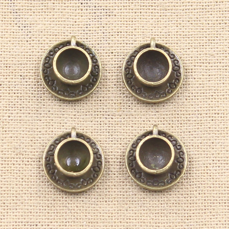 8 sztuk Charms filiżanka kawy herbaty 14x14x7mm antyczny wisiorek dopasowanie, w stylu Vintage tybetański brąz srebrny kolor, DIY dla ręcznie