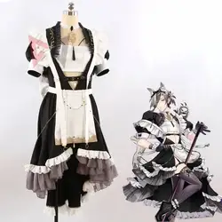 New Nu Carnival Cosplay Costume Maid Dress For Game Party Halloween Custom Made
