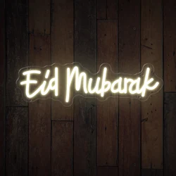 Eid Mubarak Neon Sign Festival Neon Signs Led Light Home Bedroom Wall Decor Festival Party Decor Crescent Islamic Gifts Neon Art