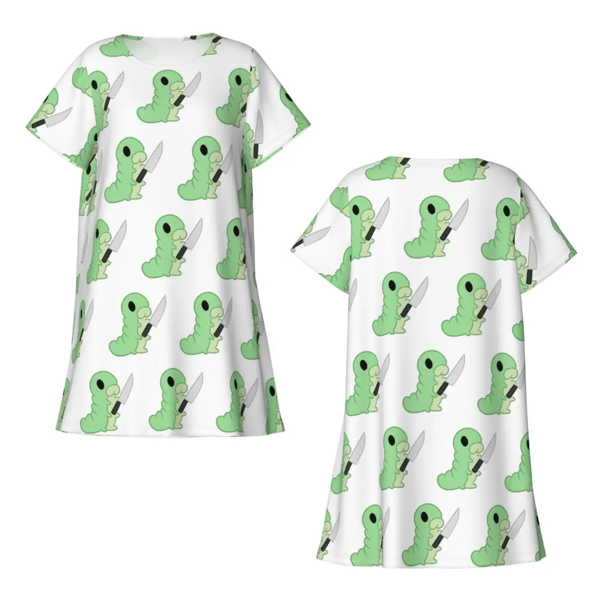 Custom Hollow Knight Grub With A Knife Short Sleeves Nightdress For Sleepshirts Women Short Sleeve Nightgowns Loose Pajama Dress