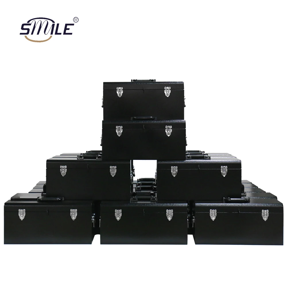 

SMILE Metal ToolBox - Heavy Duty Portable Tool Box with Organizer Tray and Handle Scratch Resistant Finish (19")