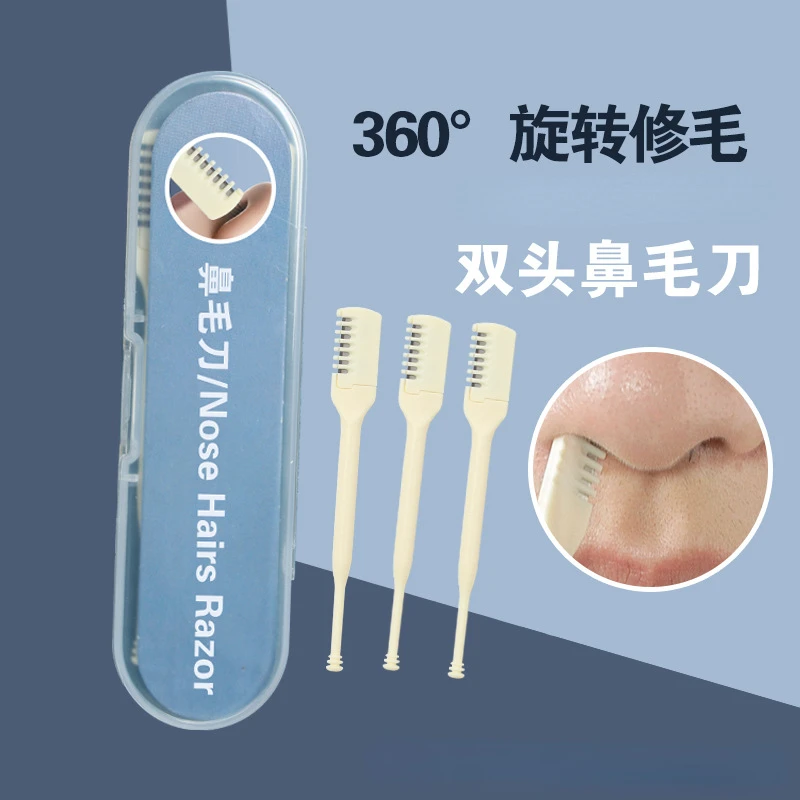 Double-ended Nose Knife Manual Nose Hair Trimmer Portable Ear Scoop Hair Scraper Shaving Nose Hair Neus Trimmer Men