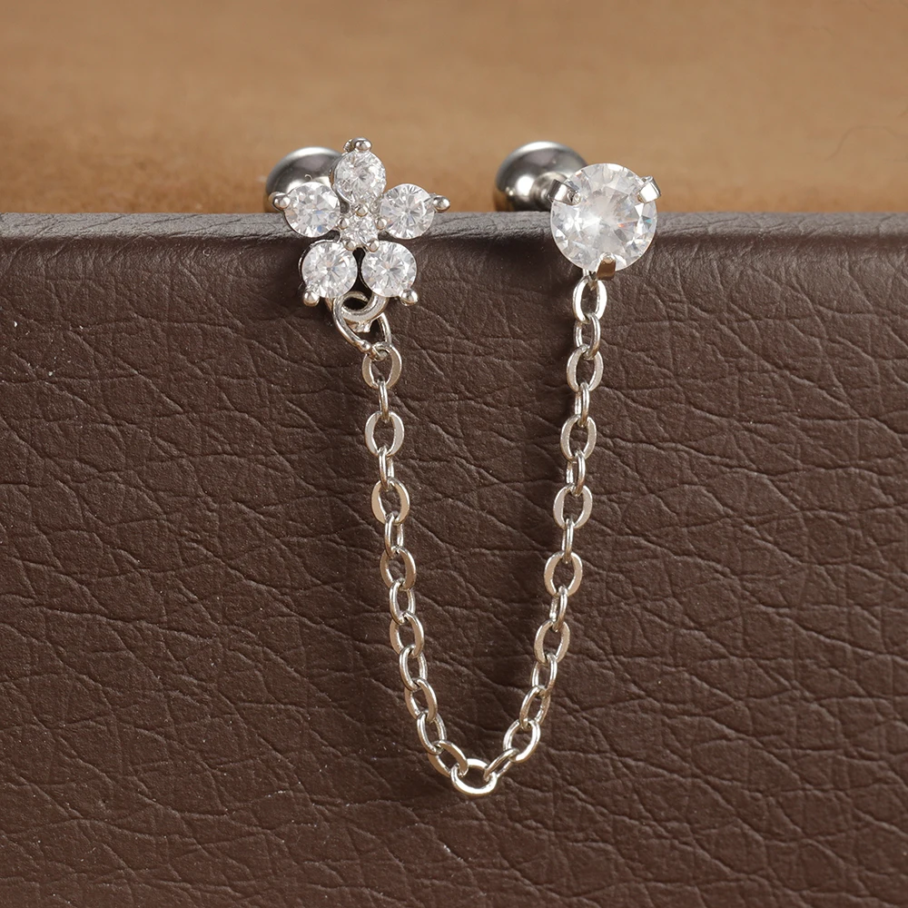 Women's 18K Gold Plated Zircon Crown Stud Earrings