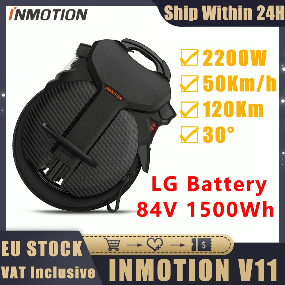 EU STOCK Original INMOTION V11 Electric Unicycle One Wheel Unicycle EUC Motor 2200W 84V/1500wh Air Suspension Monowheel Balance