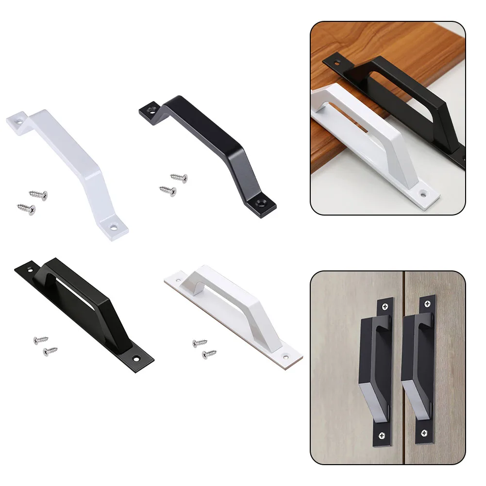 1pc Sliding Barn Door Handle Pull Cabinet Flush Hardware With Screw Set Wood Door Handle Interior Door Furniture Handle Hardware