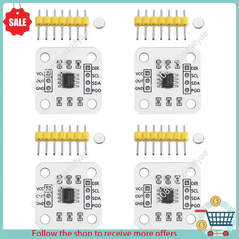 Y67A-4 Buah AS5600 Modul Sensor Pengukuran Sudut Induksi Magnetik Encoder Magnetik 12Bit Presisi Tinggi
