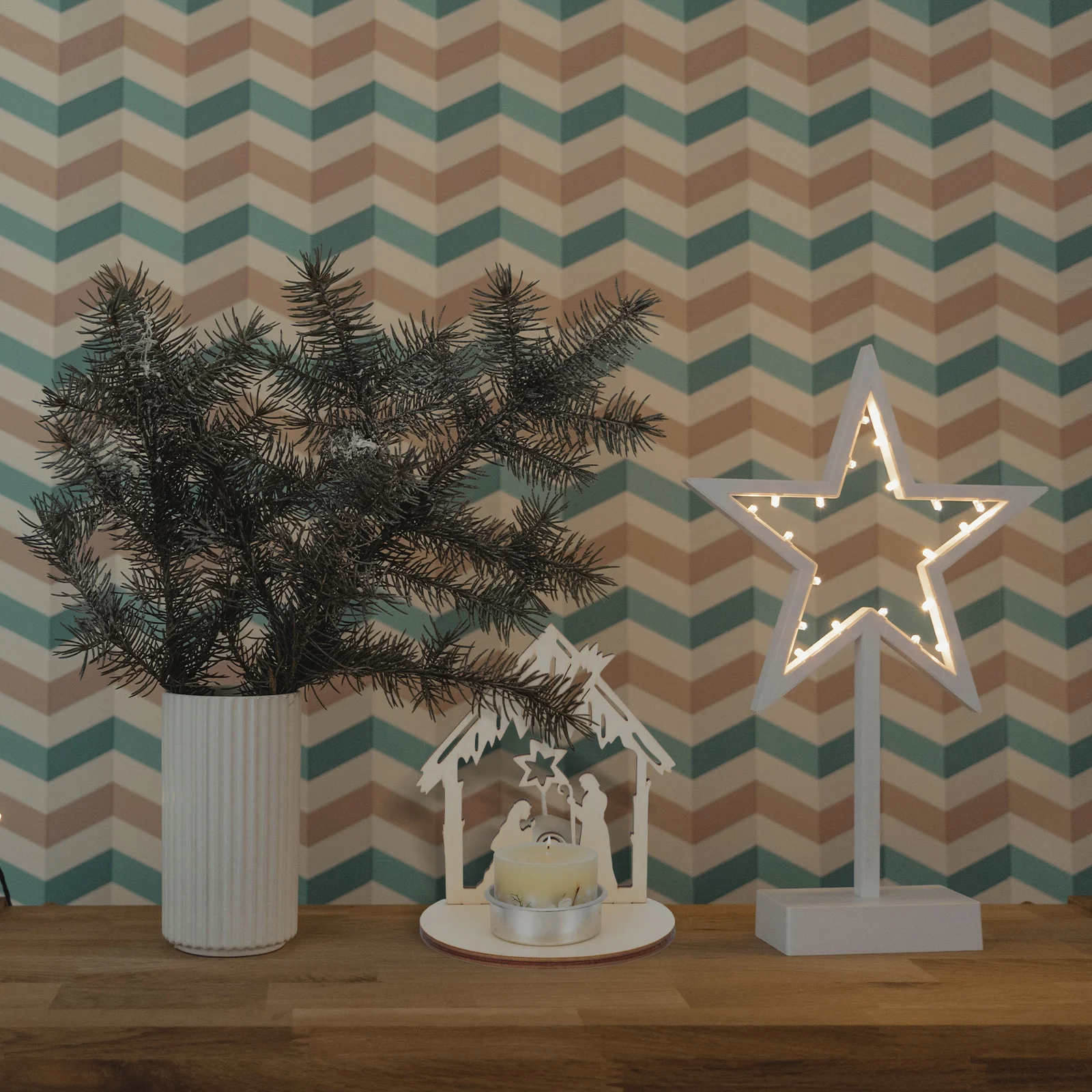 

6pcs Wooden Candleholder Christmas Craft Desktop Adornment Simple Stand For Home Decor Living Room Bedroom