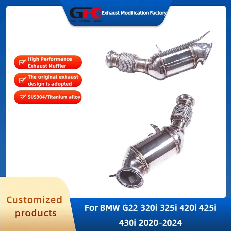 

Выхлопная система водосточной трубы GFC для BMW G22 320i 325i 420i 425i 430i 2020-2024, высокопроизводительная выхлопная труба из нержавеющей стали