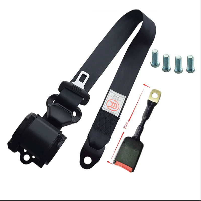 Universal Retractable Belts 3.4 Meters with Belts Bracket Kits Universal Adjustable Retractable Lap Seat Belts