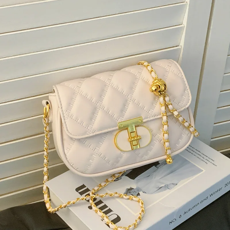 Стильная стеганая женская сумка через плечо с цепочкой - осень 2023, новинка осени, высококачественная квадратная сумка на плечо в корейском стиле под мышками