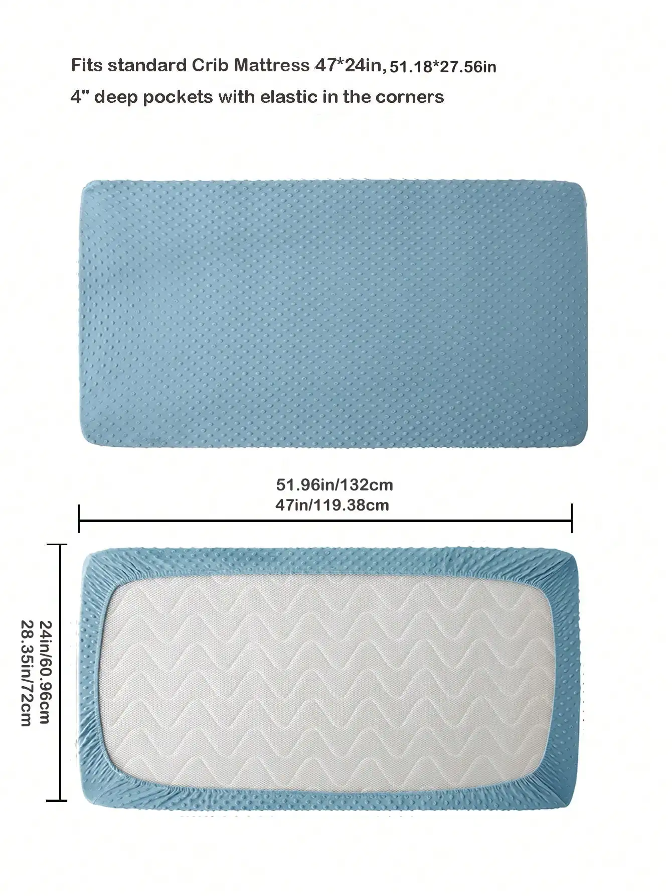 1PC Kids Crib Velvet Fitted Sheet, Mattress Cover Sheet Fits for Standard Baby bed 120*60cm/47.24x23.62x5in