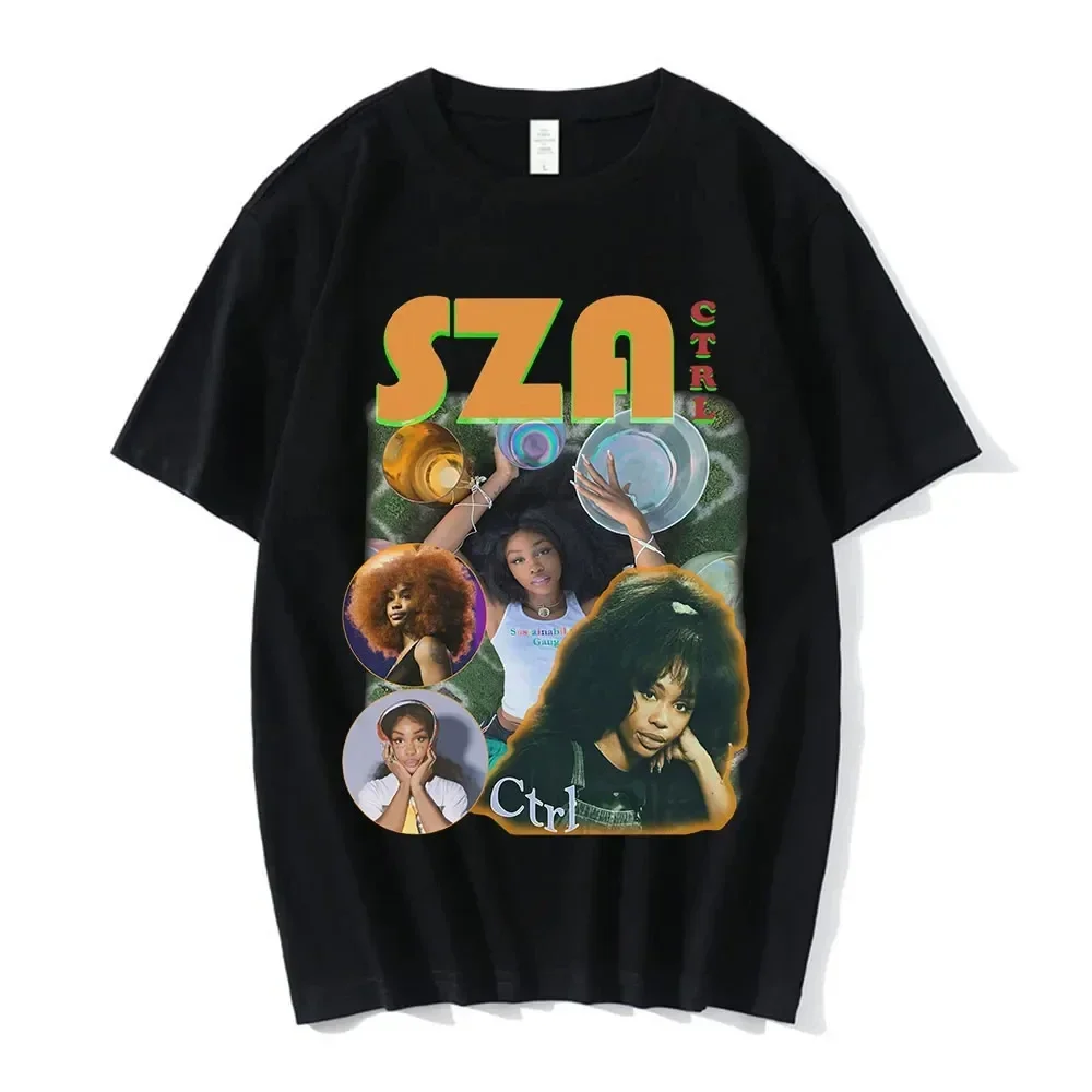 Summer SZA Printed Men T-shirts Fashion T-shirt Cotton Hip Hop Rapper 90s Casual Tees Short Sleeve Hip Hop Oversized Streetwear