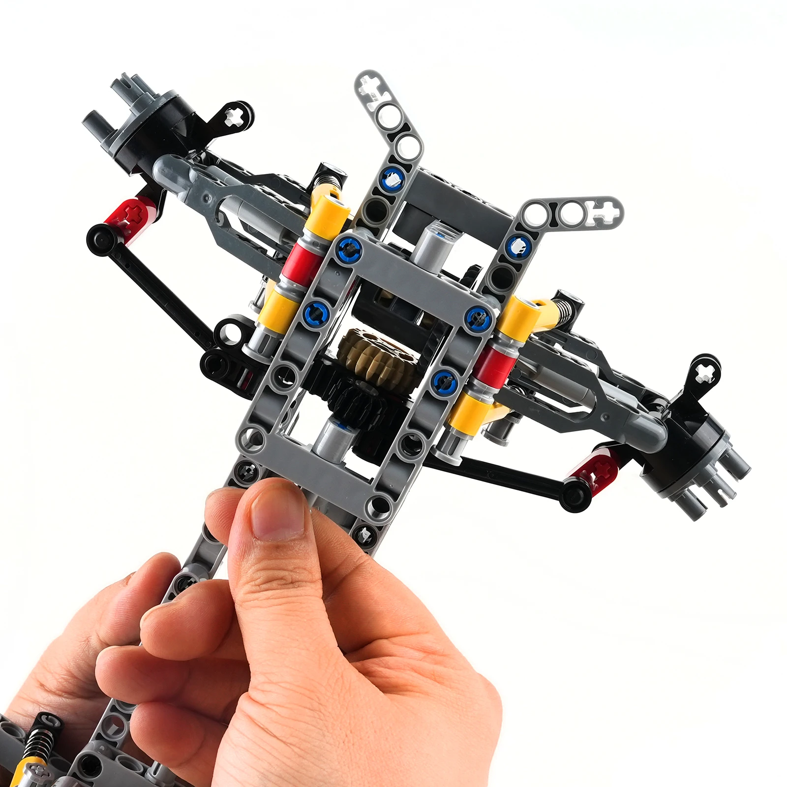 MOC 四輪駆動車シャーシ技術ビルディングブロック独立サスペンション + ディファレンシャル + ステアリングアクスルレンガおもちゃ