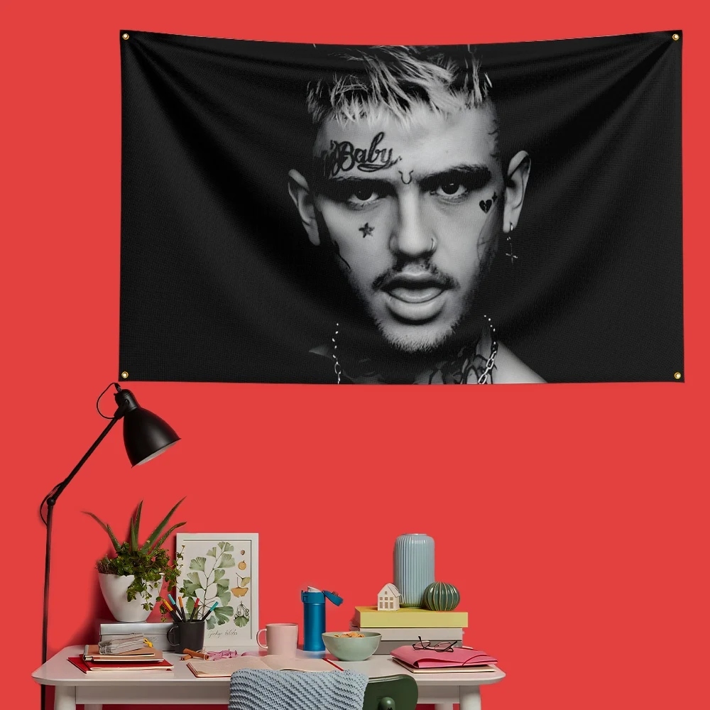 Lil Peep Inspired Rock Music Flag 3x5 FT 90x150cm Polyester Decorative Banner Tapestry For Music Fans Bedroom Wall Decoration