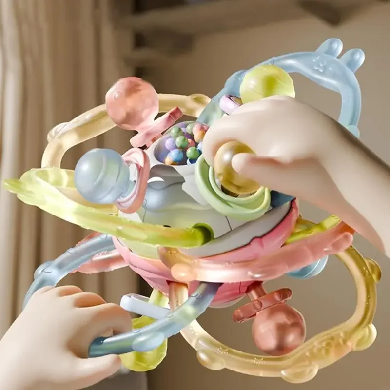 كرة حسية مزخرفة لتنمية الأطفال الصغار، تعزز التمارين البدنية، مضغ مريح، لعبة تعلم محمولة للأعمار من 3 سنوات فما فوق، 15UB #1