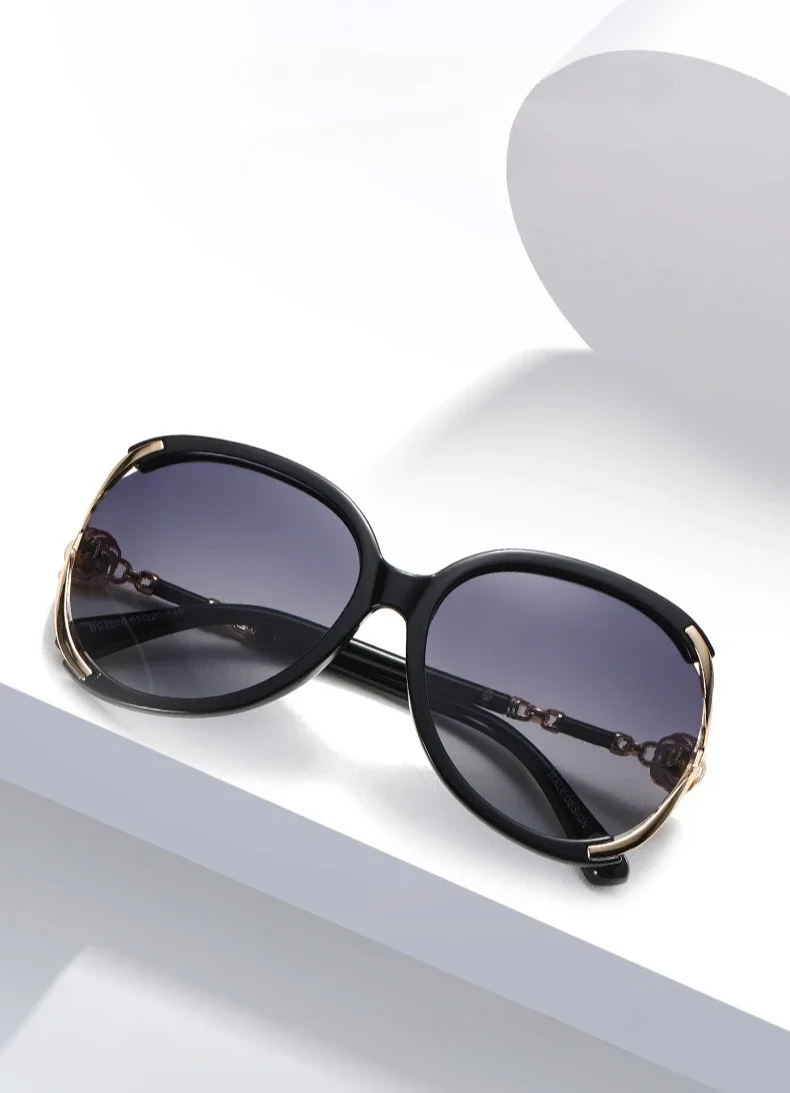Personalisierte Sonnenbrille mit großem Rahmen, modische Damen-Sonnenbrille mit Perlendekoration, UV-beständige Brille – Detail 3