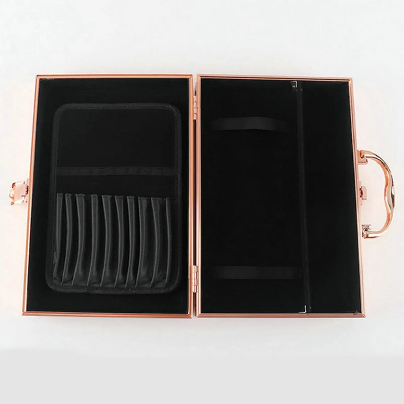 Portable Aluminum Alloy Carrying Suitcase Multi Grid Organizer Makeup Storage Toolbox for Beauty Artists and Home Use