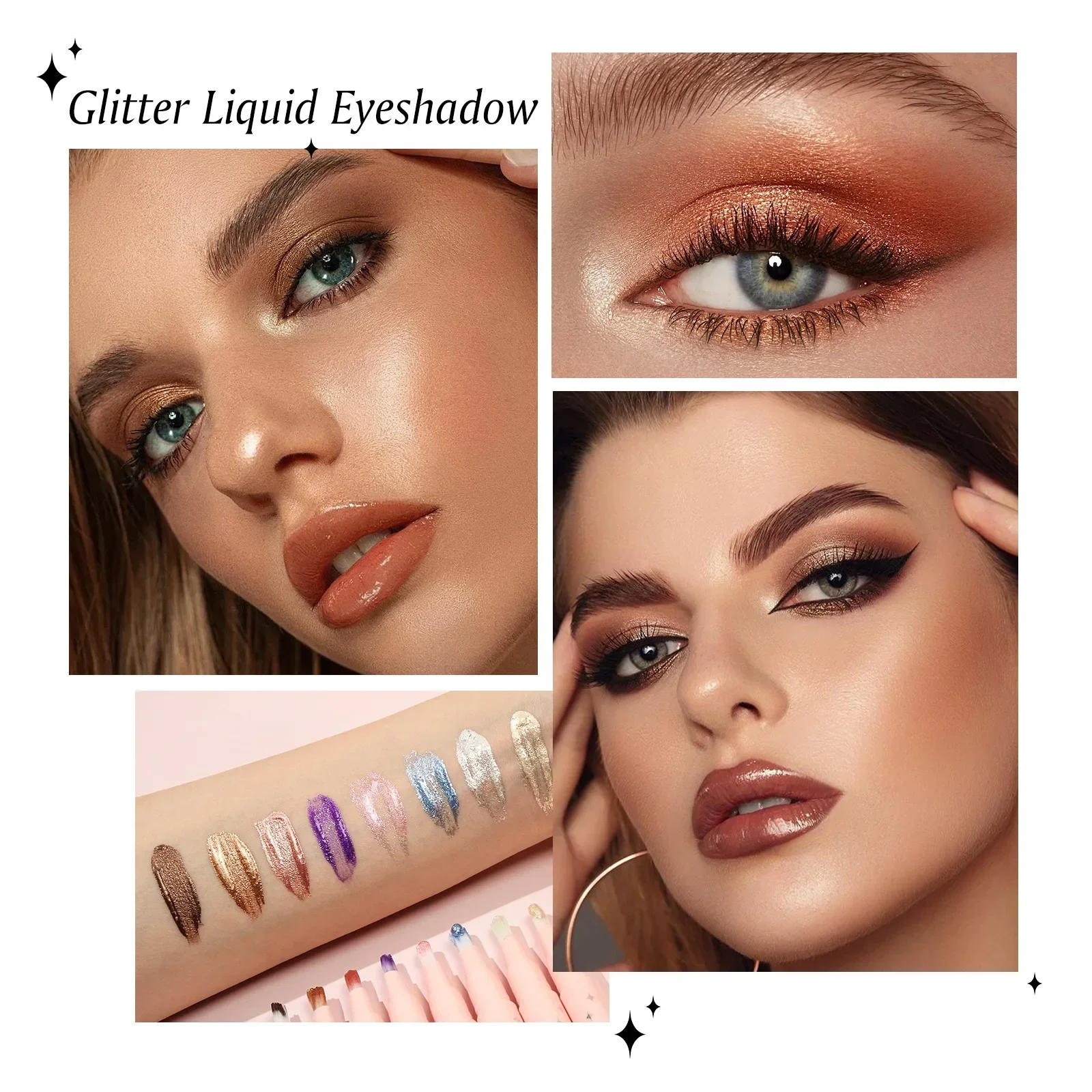 Brush Liquid Eyeshadow Sparkle Makeup Lying Silkworm Pen Pearlescent Polarizing Highlighter Rotating Glitter Eyes Shadow Stick