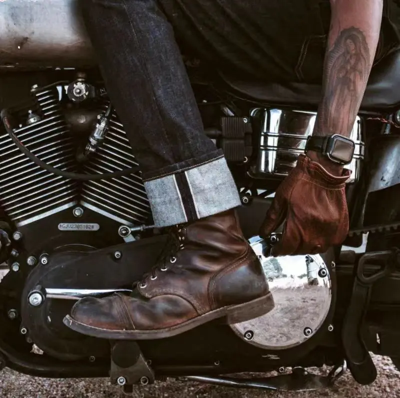 

American Retro Boots Genuine Top Layer Cowhide High Top Men's oes Motorcycle Boots Casual Wear Resistant Rubber Sole