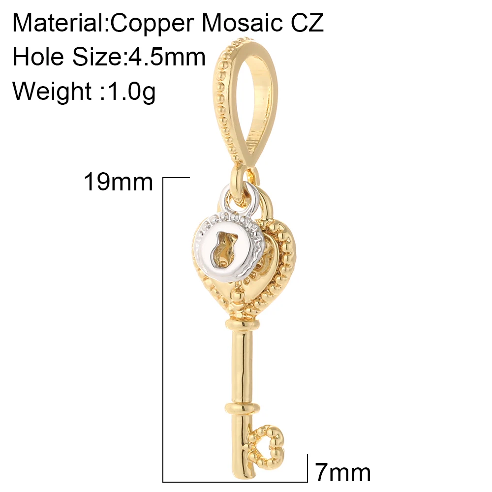 Heart Key Lock Charms for DIY Jewellery Making
